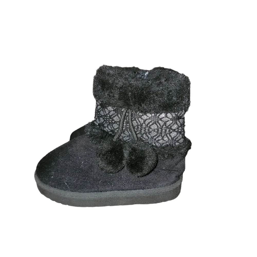Swiggles Girls Black Zip Up Ankle Boots, Size 8